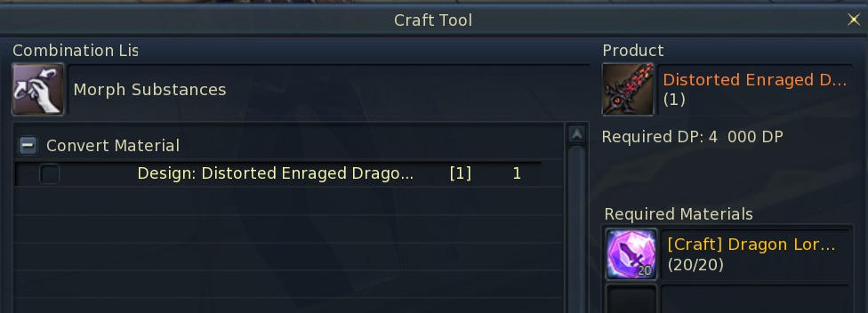 Heroic Weapon Crafting Window